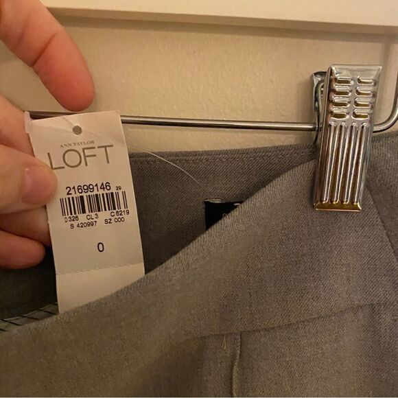 LOFT NEW Gray Dress Pants Style Marissa Straight size 0 - Picture 7 of 7